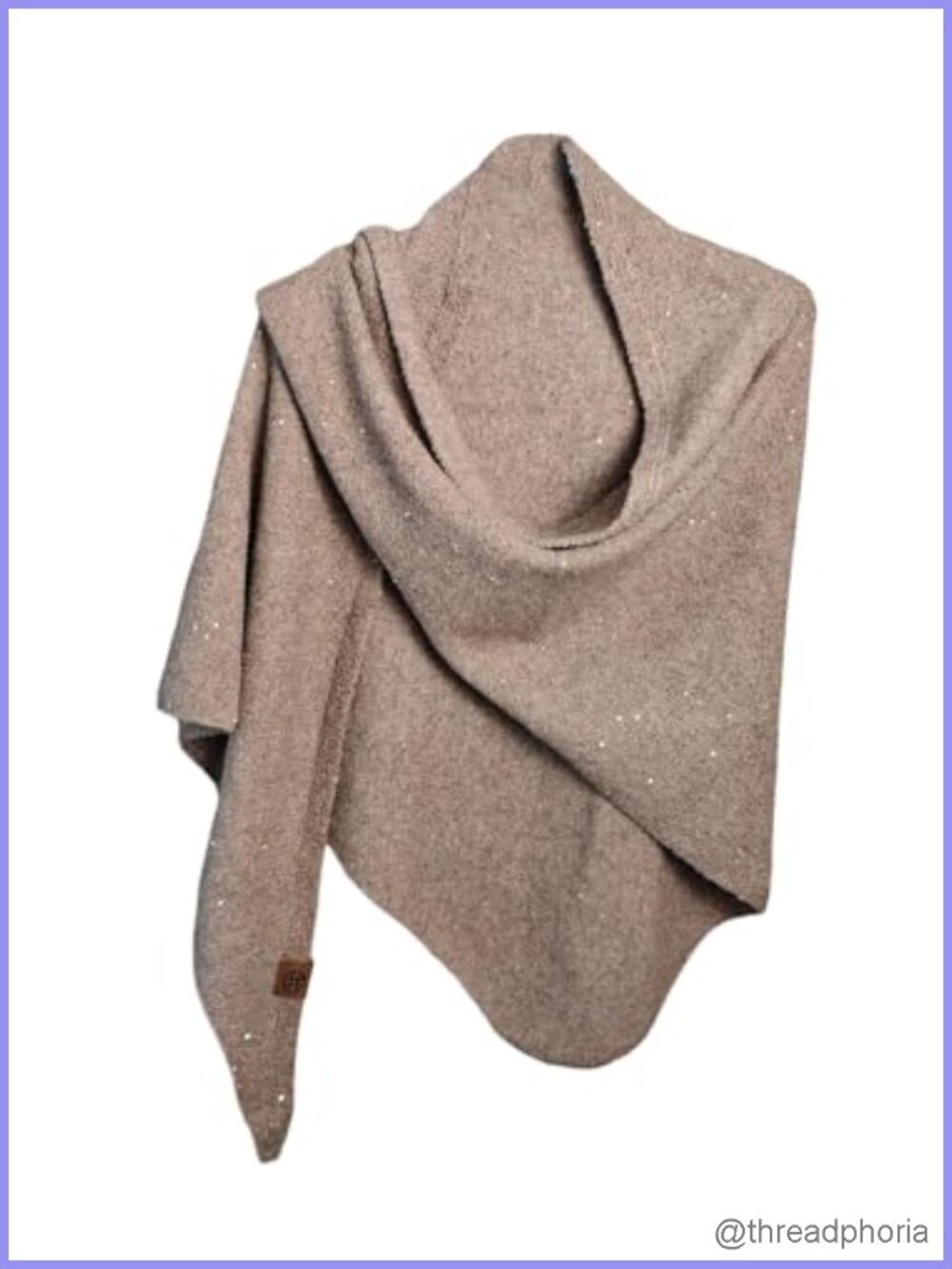 Women's Knit Sequin Triangle Shawl Scarf Wrap Poncho Soft Warm Sparkly